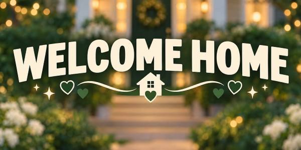 Welcome Home banner, photo