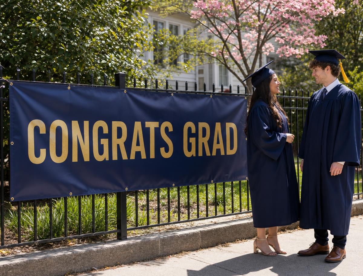 Graduation & Congrats banner in use