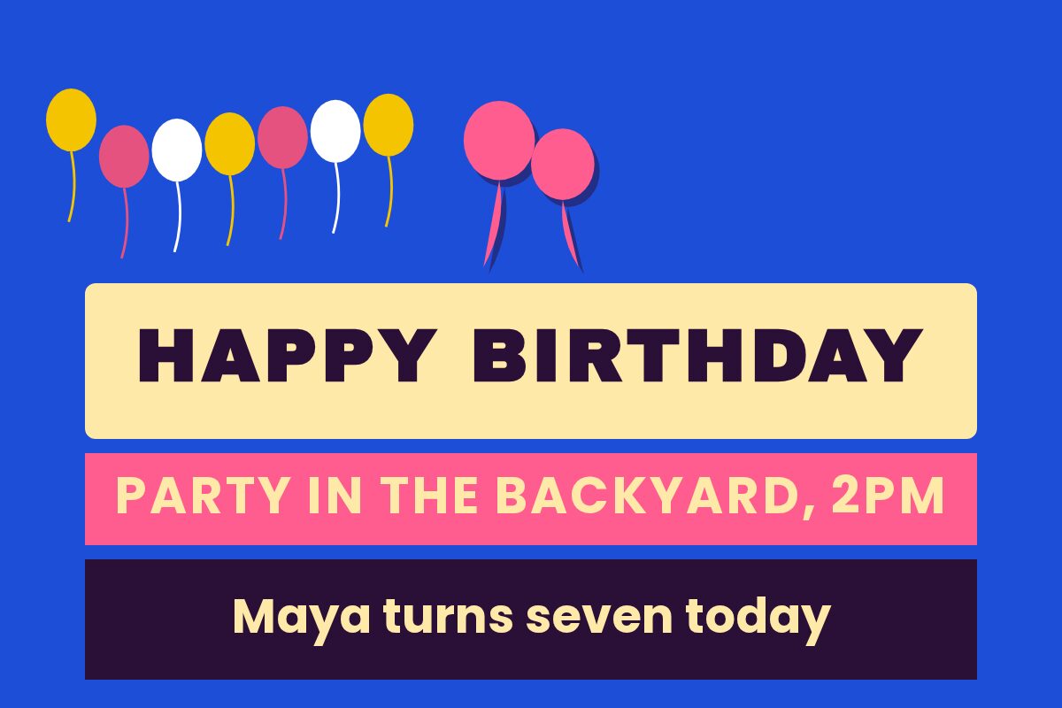 Balloon Burst Birthday yard sign template