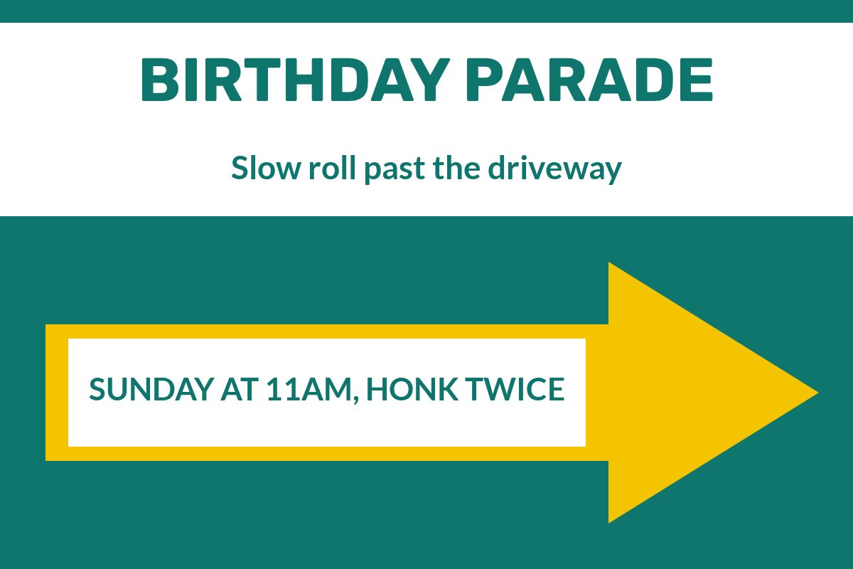 Drive By Parade Birthday yard sign template