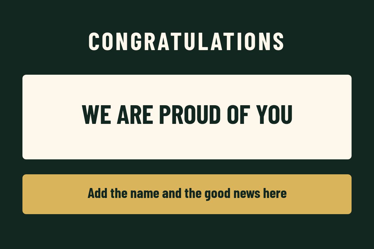 Congratulations Celebration yard sign template