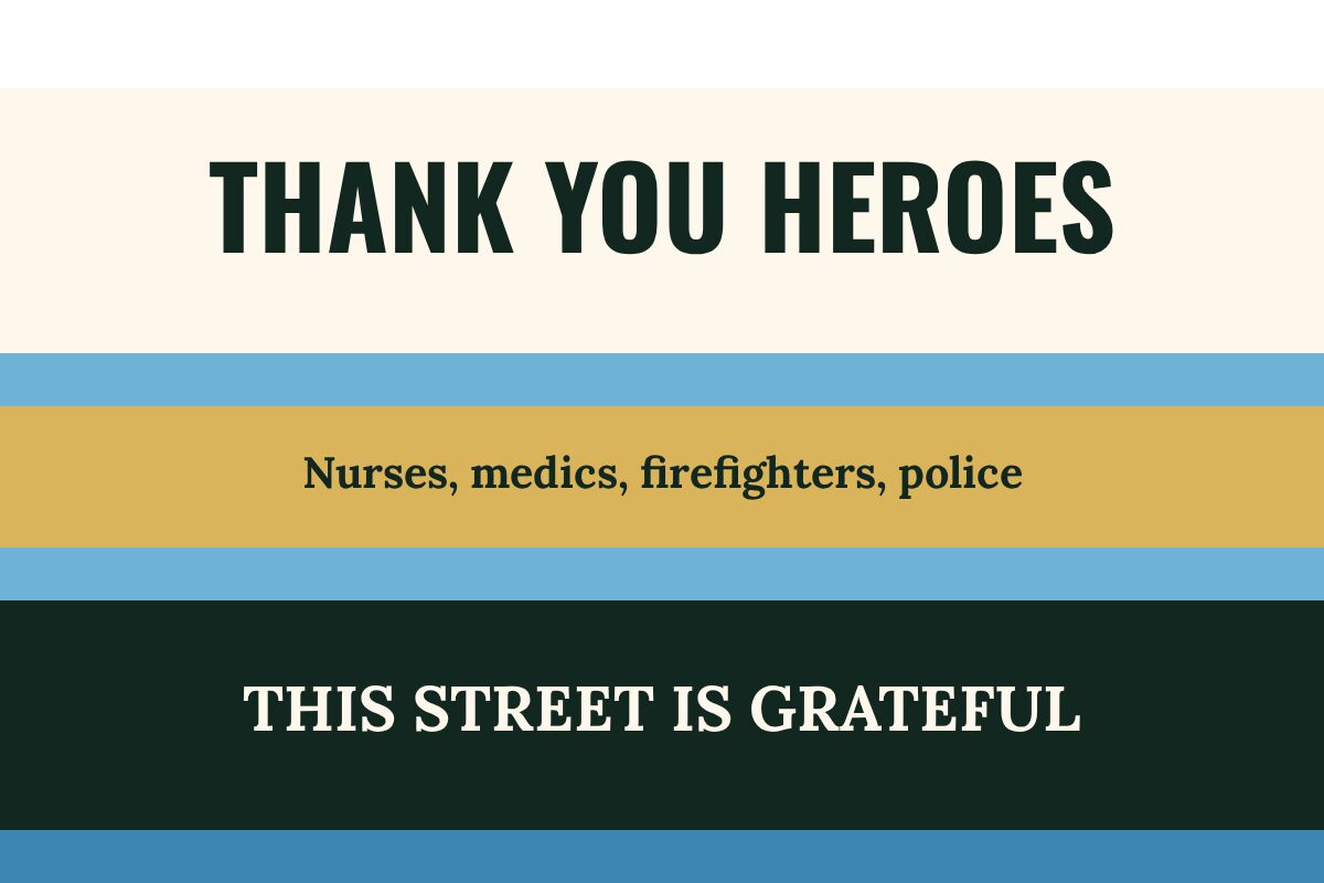 Thank You Frontline Heroes Celebrations yard sign template