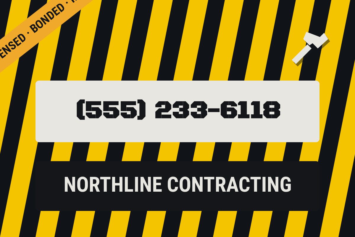 General Contractor: Caution Stripe Contractor yard sign template