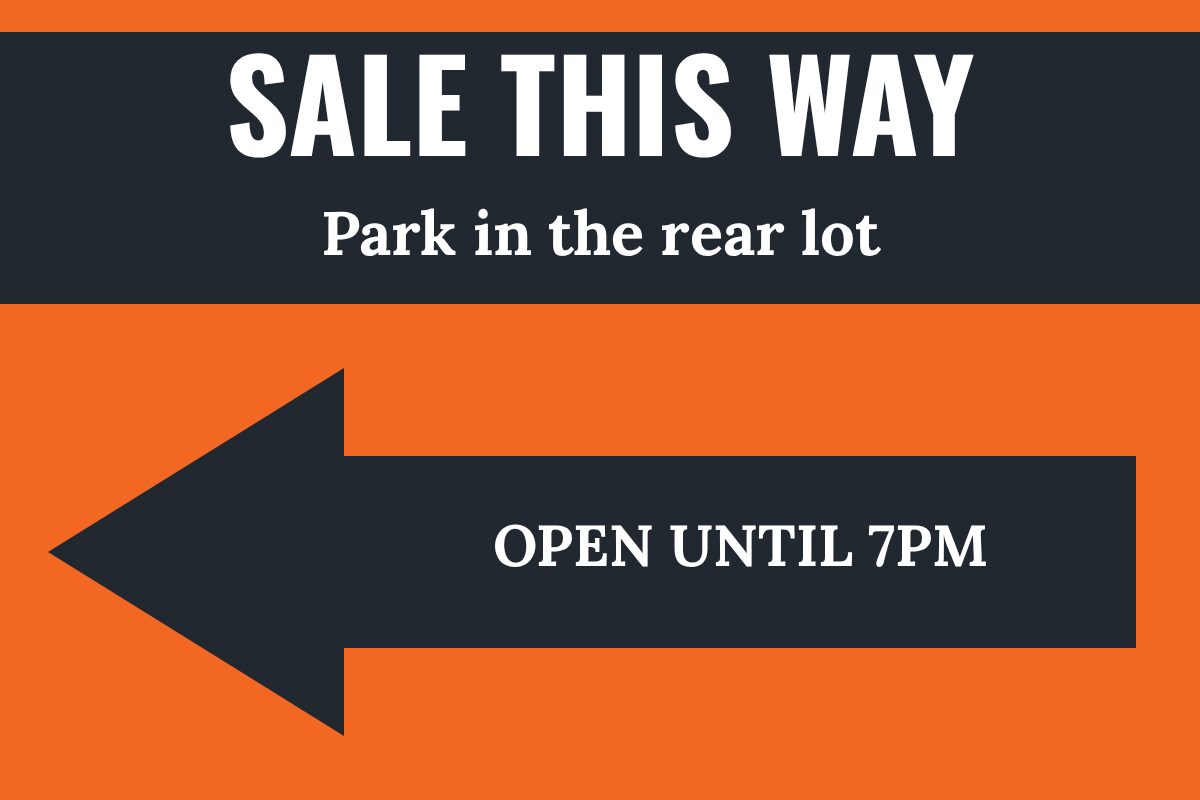 Entrance Arrow Left Grand Opening & Sales yard sign template