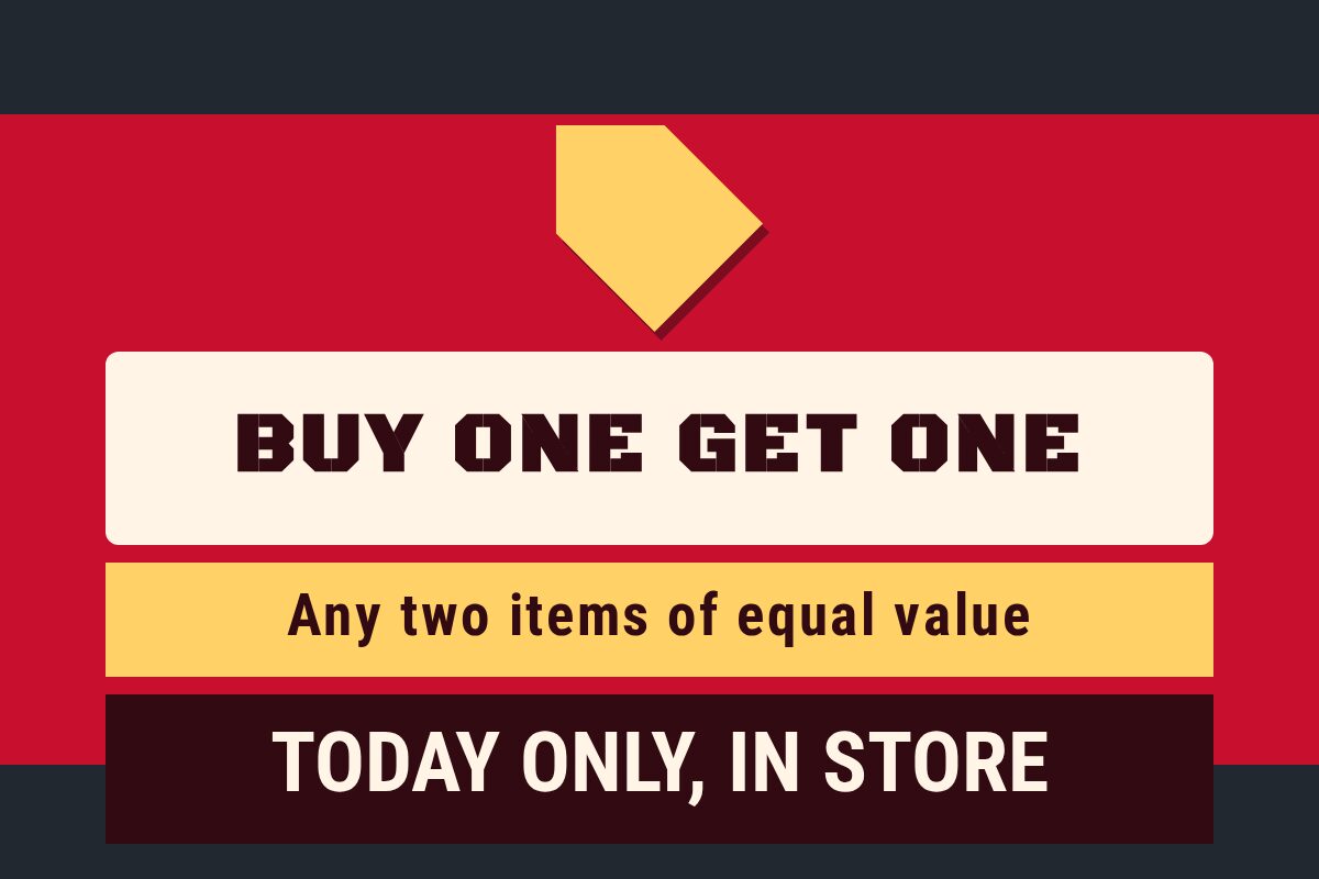 Buy One Get One Grand Opening yard sign template