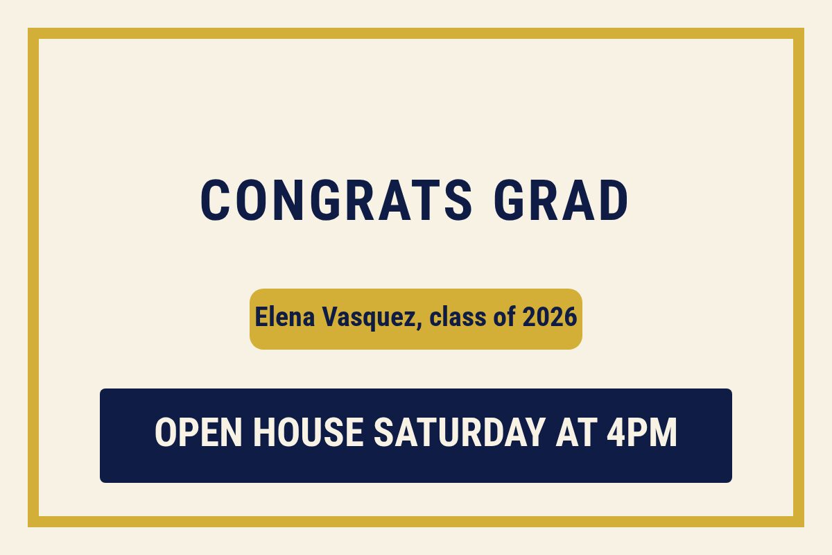 Congrats Grad Script Graduation yard sign template
