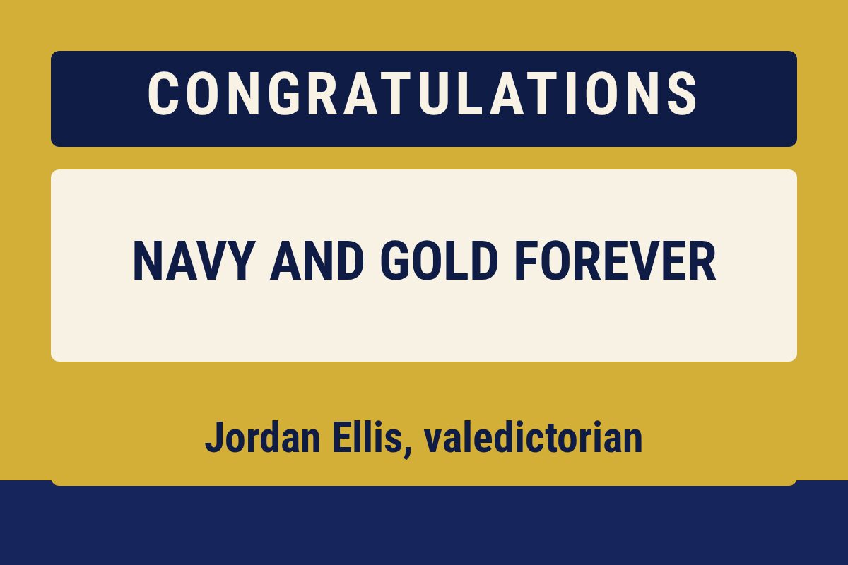 Navy And Gold Colors Graduation yard sign template