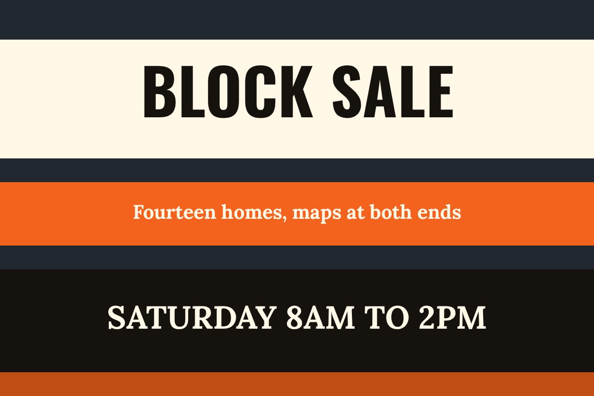 Block Sale Garage Sale yard sign template
