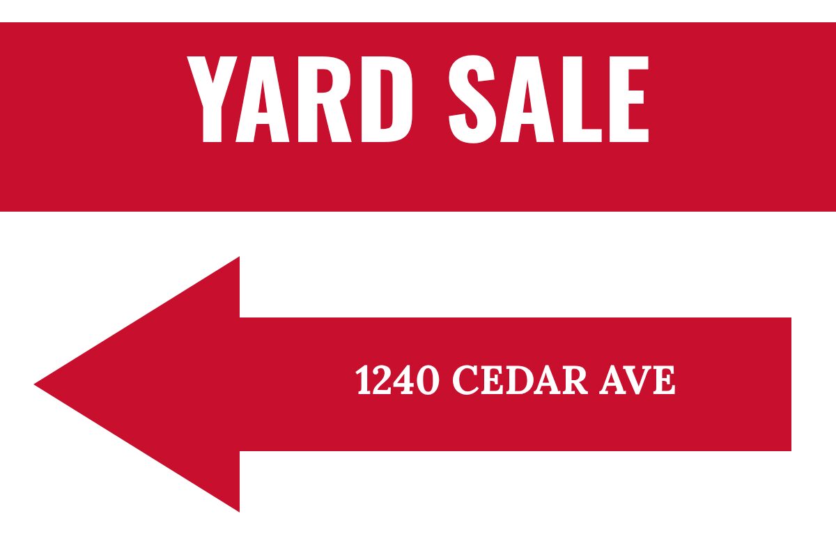 Bold Red Arrow Garage Sale yard sign template