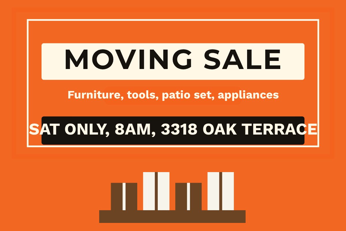Moving Sale Boxes Garage & Estate Sales yard sign template