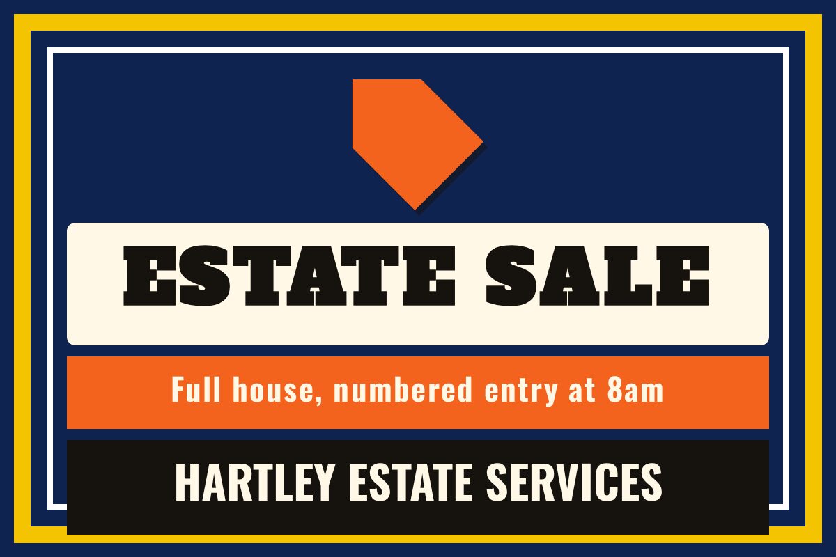 Professional Estate Sale Navy Garage Sale yard sign template