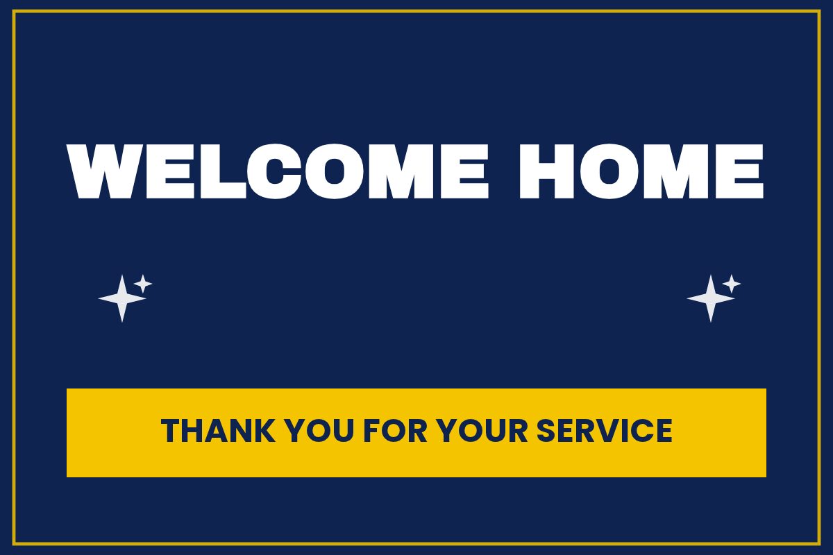 Welcome Home Service Ribbon Welcome Home yard sign template