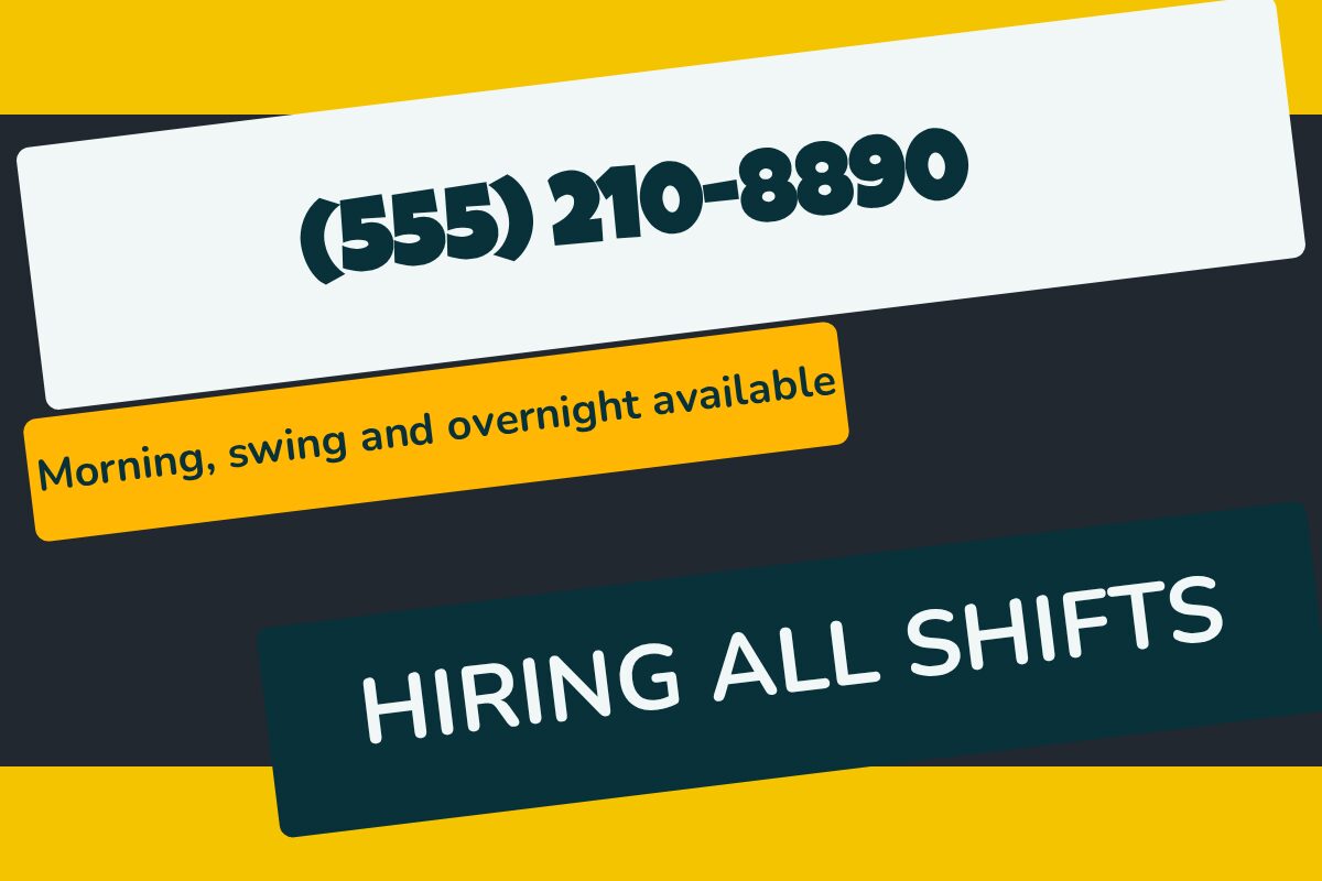 Hiring All Shifts Now Hiring yard sign template