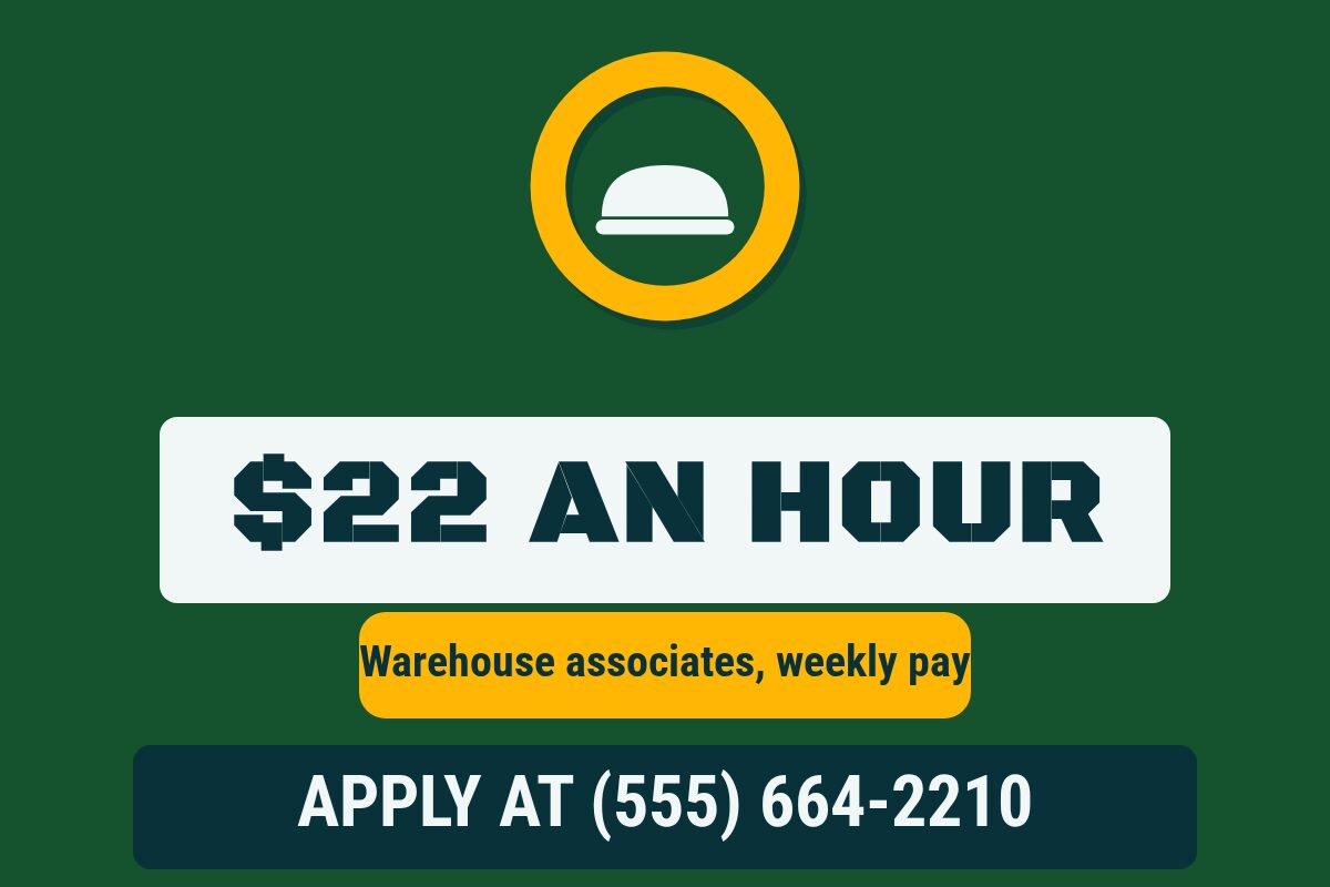 Starting Pay Rate Now Hiring yard sign template