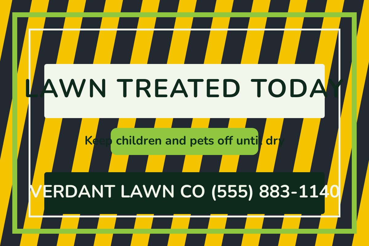 Fertilizer Applied Lawn & Landscaping yard sign template