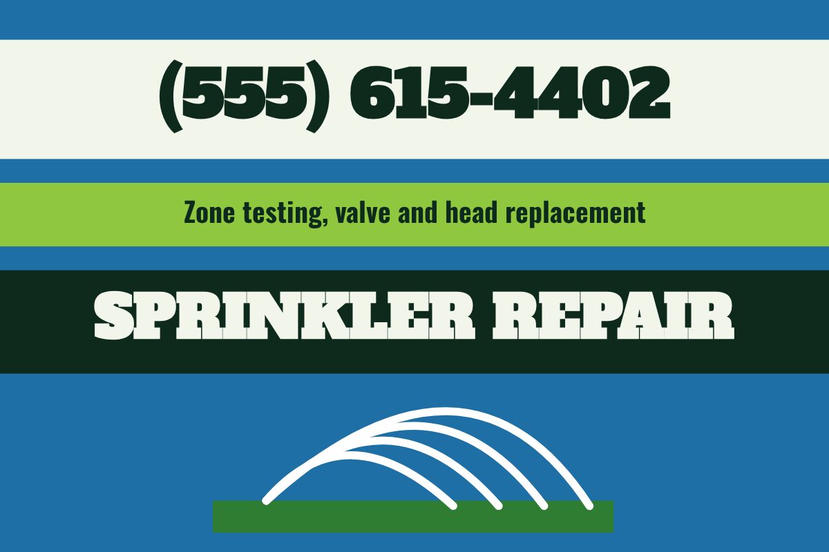 Irrigation and Sprinklers Landscaping yard sign template