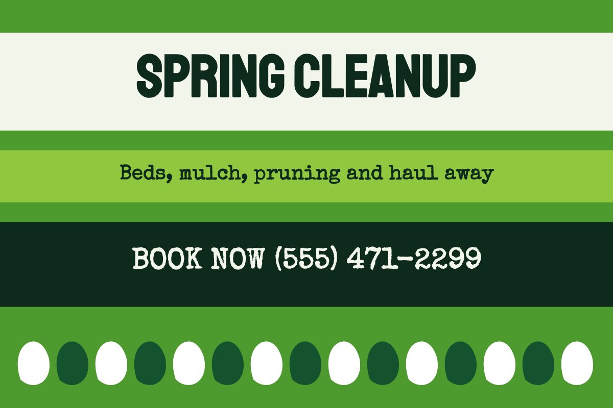 Spring Cleanup Lawn & Landscaping yard sign template