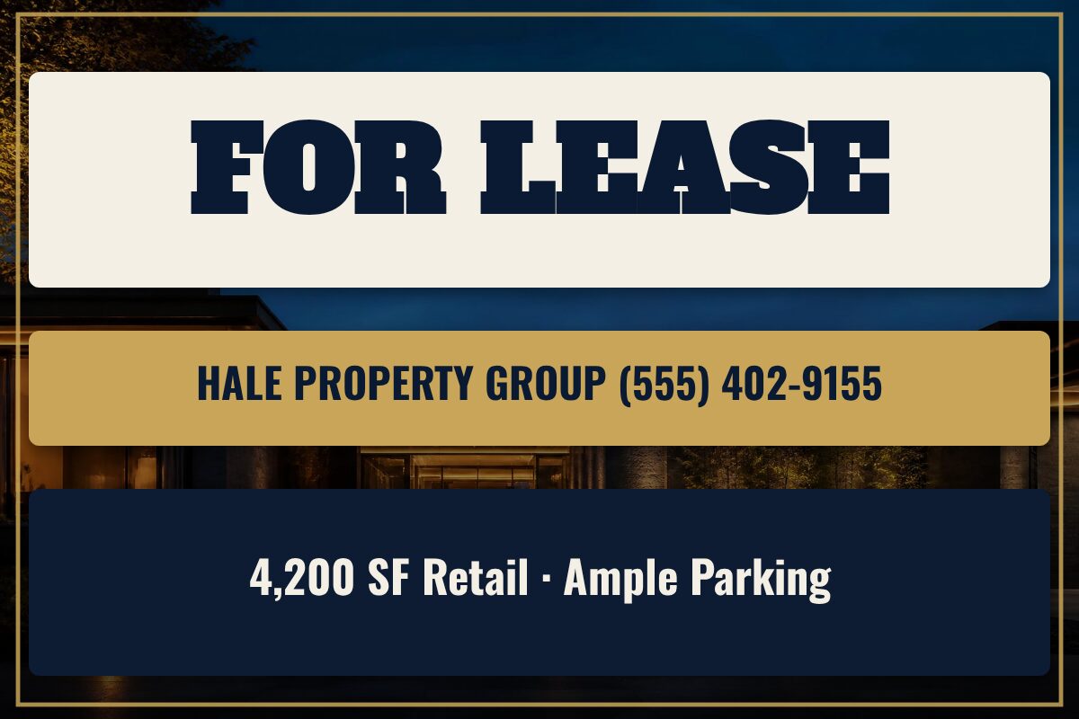For Lease: Black and Yellow Real Estate yard sign template