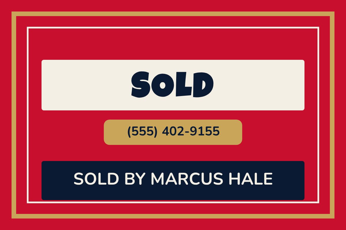 Sold: Red Field Real Estate yard sign template