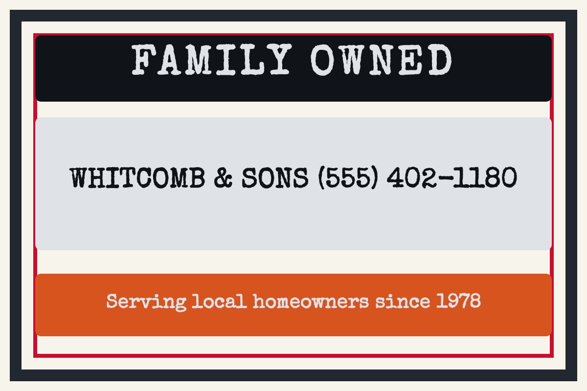 Family Owned Since Year Roofing yard sign template
