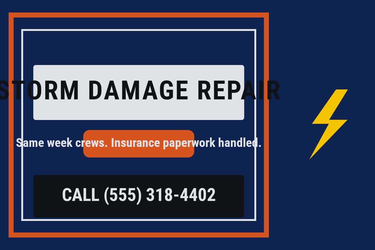 Storm Damage Repair Roofing yard sign template