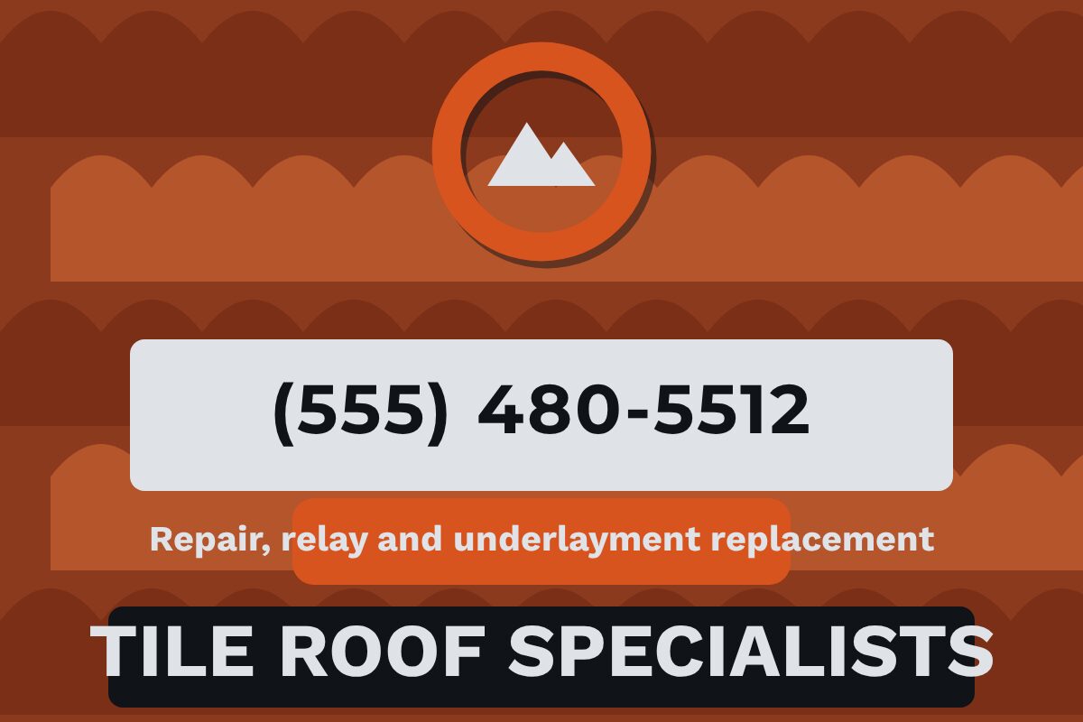 Tile Roof Specialist Roofing yard sign template