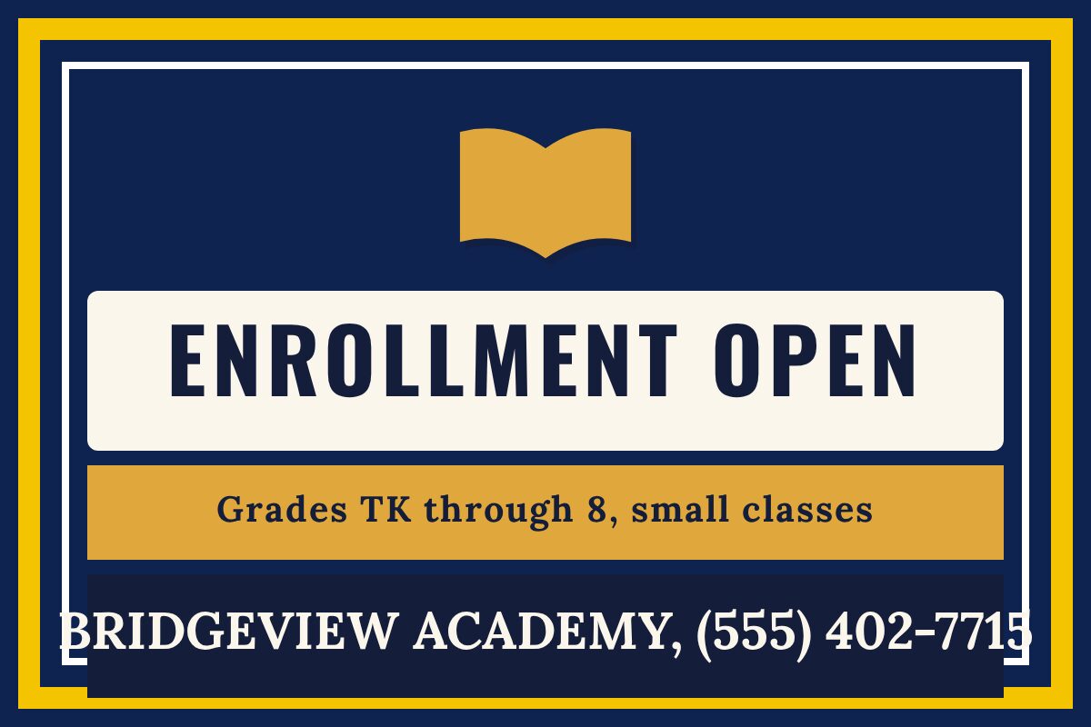 Enrollment Open School and Church yard sign template