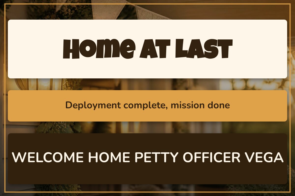 Deployment Return With Flag Welcome Home yard sign template