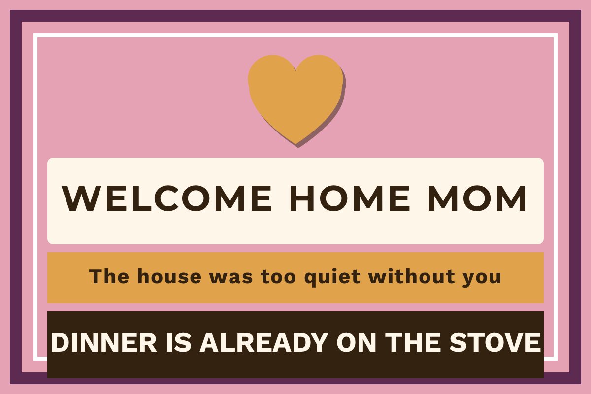 Welcome Home Mom Welcome Home yard sign template