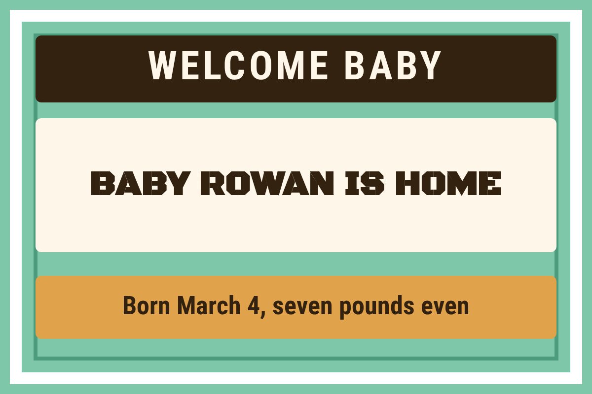 Welcome New Baby Welcome Home yard sign template